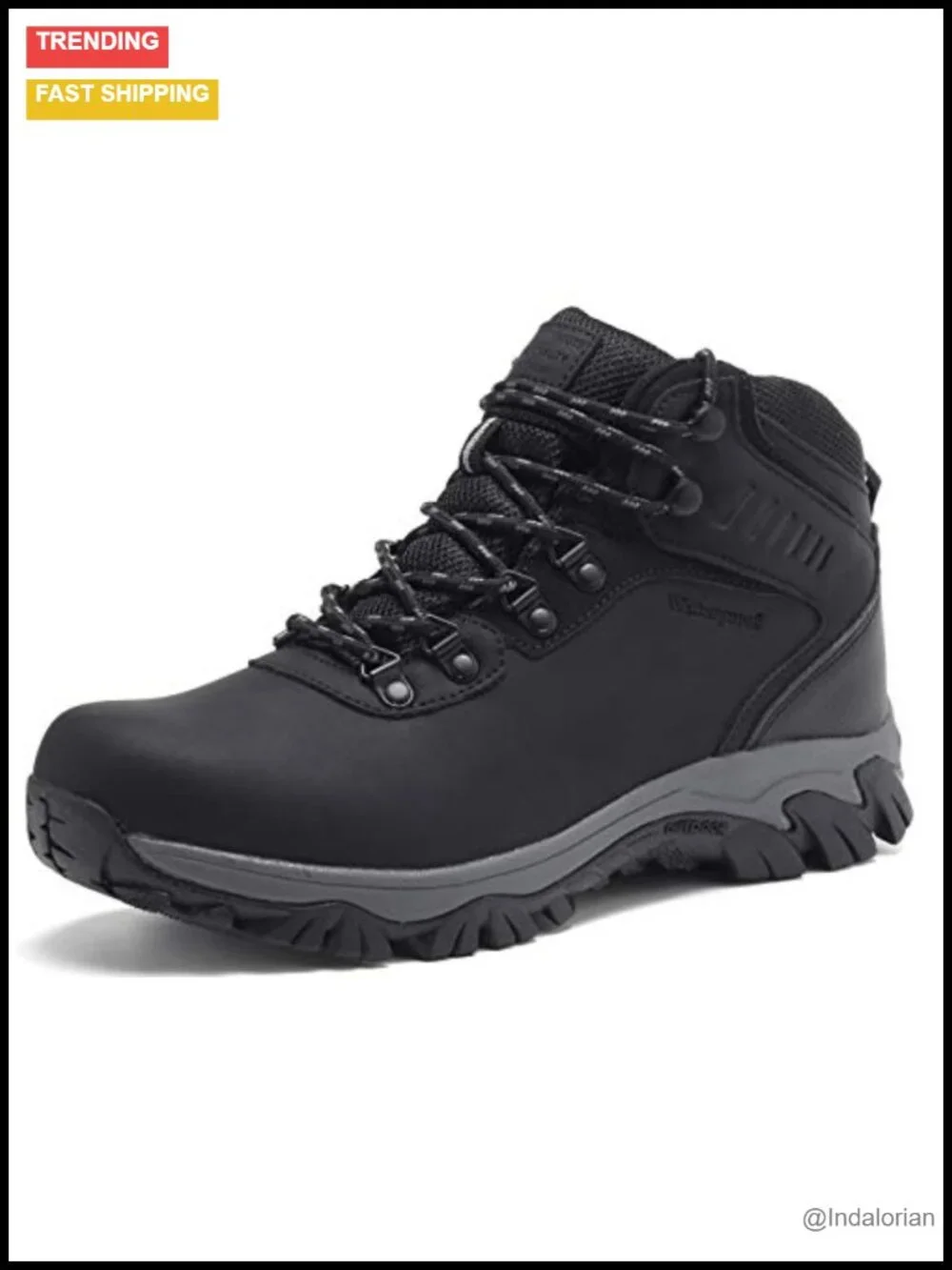 Waterproof Snow Hiking Boots Ankle High Lace-Up Leather